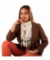 Knit Scarf 100% Baby Alpaca Peruvian Natural Fibers- Stylish- and Very Warm- AZO Free - White - CU18775QEY8