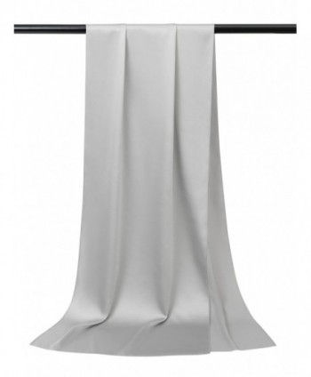 Alicepub Soft Satin Bridal Shawl Wedding Wrap Stole Scarf for Women's Evening Dress - Silver - C3185A37RZC