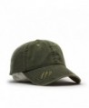 Distressed Dirty Wash Herringbone Cotton Adjustable Baseball Cap - Olive Green - CQ186M9YOYU