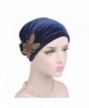Turban Head Fabal Woman Velvet Turban Headband Wraps Hijab Head Scarf - Navy - C9185ER5YX0