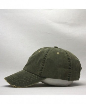 Distressed Herringbone Cotton Adjustable Baseball in Men's Baseball Caps