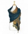 Paskmlna Border Pattern Double Layered Reversible Woven Pashmina Shawl Scarf Wrap Stole - 05 - CK12BNMQV49