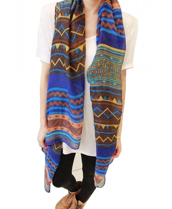 Fashion Women Long Voile Tribal Aztec Scarf Shawl Muslim Hijab Bohemian Voile Scarf - CI11QWRK6DD