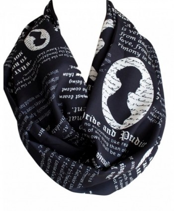 Etwoa's Jane Austen Pride and Prejudice Book Quotes Black Infinity Scarf Circle Scarf - CZ12NZX5PDC