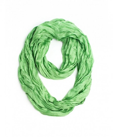 Bohomonde Lydia Scarf- Silk/Cotton Crinkle Infinity Scarf - Celery - C812FJPDEC3