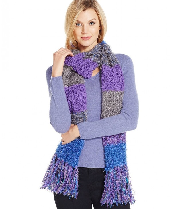 Charter Club Women's Mixed Media Chenille Oblong Scarf - Blue Acai - CT12CLRZO4D