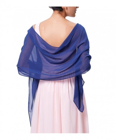 Charming Soft Chiffon Bridal Evening Party Scarves Shawls for Special Occasion - Royal Blue - CE188RDG4WU