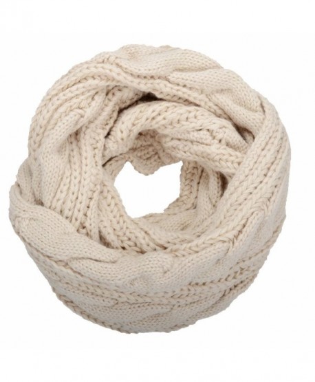 NEOSAN Womens Thick Ribbed Knit Winter Infinity Circle Loop Scarf - Twist Khaki - C2127NEJP8Z