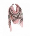 RACHAPE Women Winter Blanket Shawl Scarf Warm Soft Plaid Tartan Wrap - Pink - CW12O748EMG