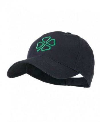 4 Leaf Clover Holiday Embroidered Cap - Navy - CN11FDE621V