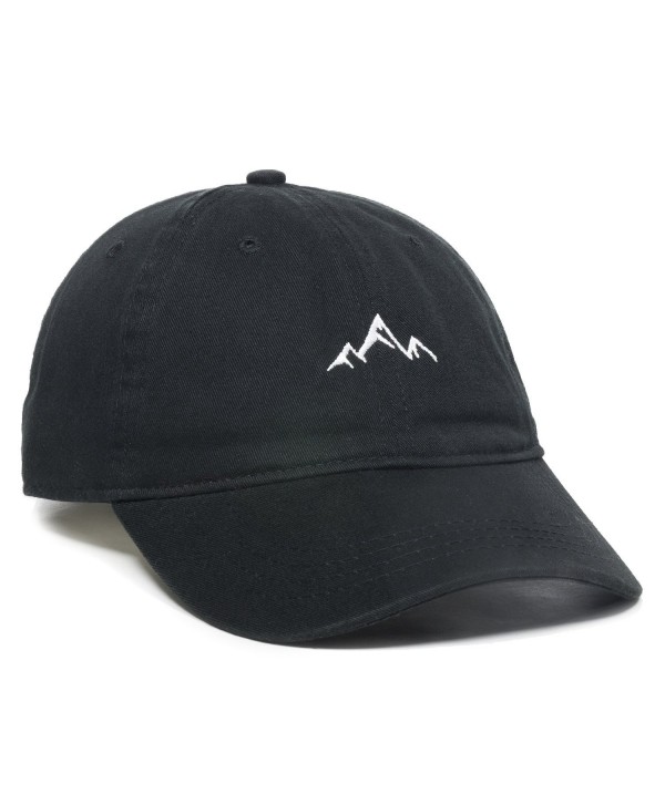 Outdoor Cap Mountain Dad Hat - Unstructured Soft Cotton Cap - Black - C5188LGO8TZ