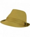 Men's 100% Cotton Summer Cool Solid Blank Fedora Derby Trilby Hat - Khaki - C611912Q3Q5