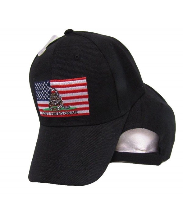 USA Gadsden Don't Tread On Me American Patch Black Embroidered Cap Hat - C8185XD4AMD