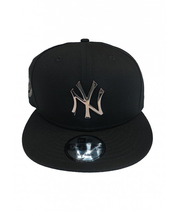 New York Yankees Blue Metal Badge Silver New Era 950 Mlb Hat Snap Cap Ny - Silverblack - C1186OUZDZZ