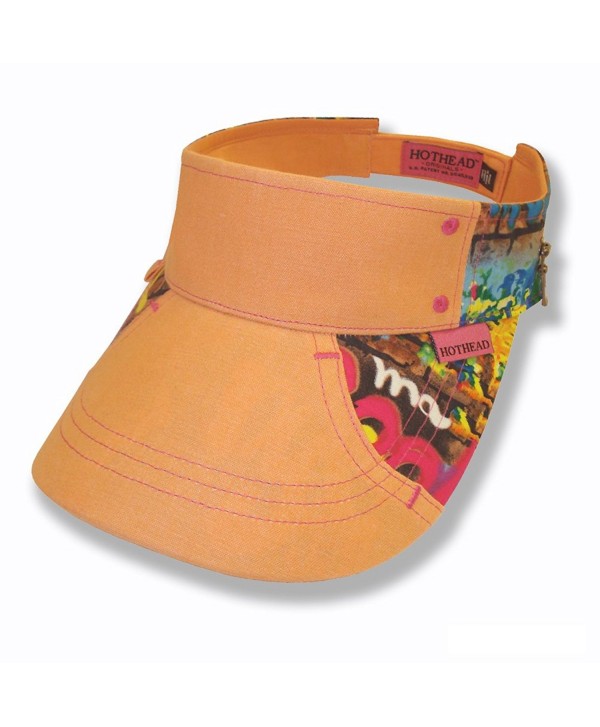 Hothead Wide Brim Sun Visor Hat in Graffiti with Melon Denim - CL11LY2HWCT