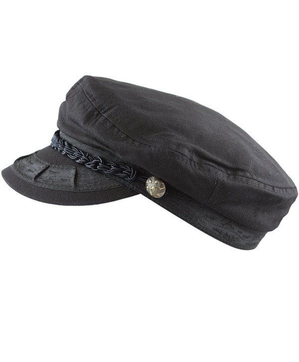 The Hat Depot Unisex Cotton Yachting Style Sailing Greek Fisherman Cap hat - Black - C017Z7EG5Q0