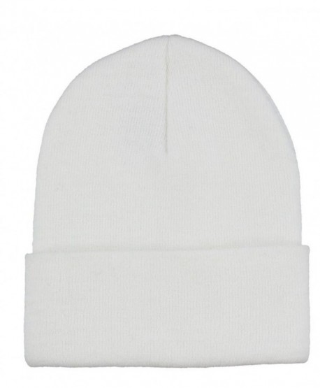 Milani Winter Fashion Thick Warm Knitted Beanie Hat Cap with Cuff - White - CZ11PXAZSHX