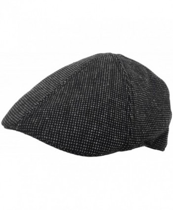 Brooklyn Hat Co Duckbill Ivy Cap 6 Panel Wool Blend Driver Pub Hat - Black - CL1278LTN2L