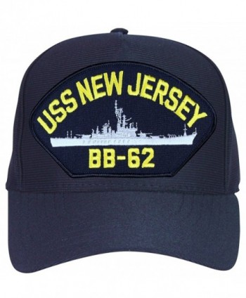 USS New Jersey BB-62 Baseball Cap. Navy Blue. Made in USA - CW12O4QY9MC