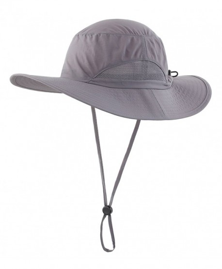 Home Prefer Men's Sun Hats Breathable Light Weight UPF50+ Wide Brim Fishing Hat - Dark Gray - C1127G5DWBR