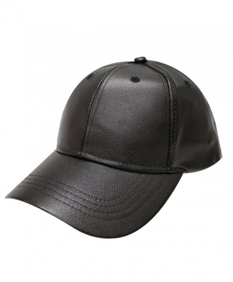 City Hunter Lc100 Plain Leather Cap (10 Colors) - Black - CX12MX26GYY