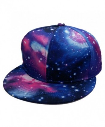 Galaxy Space Sky Snapback Pair Fashion Embroidered Snapback Caps Adjust Hat - Black & Purple - CQ18369SI2N