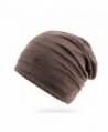Elwow Men's Breathable Thin Cotton Yarn Fabric Slouch Comfort Daily Skull Beanie Stretch Fit Hat Cap - Coffe - CU17YCA70MK