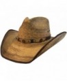 BULL-SKULL HATS- PALM LEAF COWBOY HAT- PINCH 301 - Natural Palm - C711VWS0619