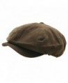 Men 8 panel Newsboy Hat Light Washed Cotton Canvas Gatsby Retro Golf Cap - Dark Brown - CV17YHKCH3U