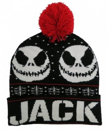 Nightmare Before Christmas Jack Skellington Black Men's Beanie Hat [4013] - CF12MC0LNQ7