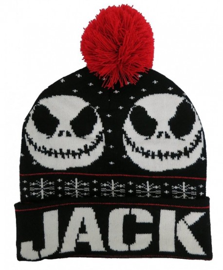 Nightmare Before Christmas Jack Skellington Black Men's Beanie Hat [4013] - CF12MC0LNQ7