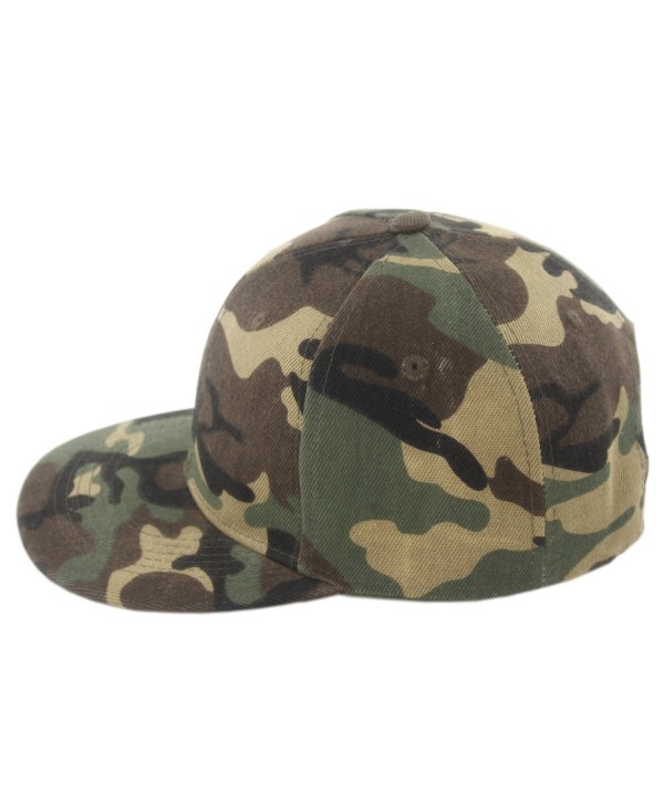 Duolaimi Plain Snapback Cap for Unisex Adult - Camouflage - C012G9CVCAF