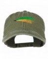 Fishing Green Fly Embroidered Washed Cap - Olive Green - CK11LJV9EZ3