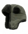 Decky Faux Fur Trooper Police Aviator Style Winter Hat (Olive- Large/XL) - C5110QTCIZR
