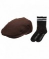 Newhattan Men's Premium Wool Blend Classic IVY Hat With Socks. - Darkbrown - CV12I5DZABX