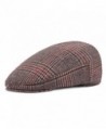 ZLSLZ Mens Woolen Plaid Flat IVY newsboy Cabbie Gatsby Paperboy Hats Caps For Men - Brown - CX1867020XS