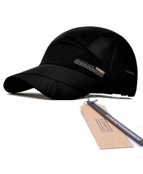 GADIEMENSS Quick Dry Sports Hat Lightweight Breathable Soft Outdoor Running Cap - Classic Series- Black - CT182YMWTQ2