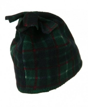 Plaid Design Winter Fleece Hat - Dark Green W15S39A - CV1108HRAWR