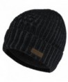 Vmevo Wool Cuffed Beanie Hat Warm Winter Knit Hats Skull Cap with Lining for Men and Women - Black - C61872IN0WZ