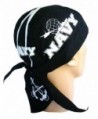 Skull Cap Biker Caps Headwraps Doo Rags - US Navy on Black - C612ELHM0WF