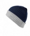 Result Winter Essentials Double Layer Knitted Hat - Navy/Gray - CI12N2WI3CA