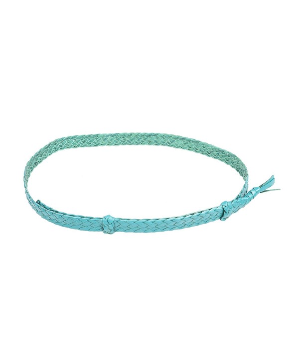 Badgery Belts 6 Braid Flat Kangaroo Braided Leather Hat Band - Teal - CM1820XDQZT