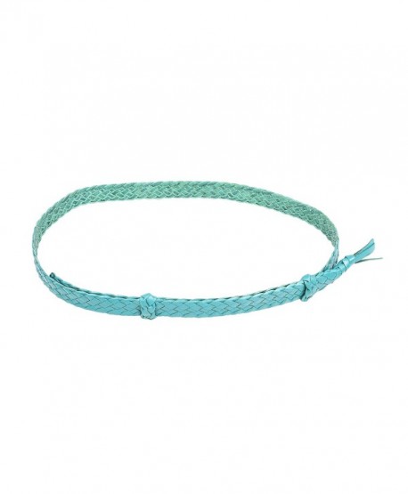 Badgery Belts 6 Braid Flat Kangaroo Braided Leather Hat Band - Teal - CM1820XDQZT