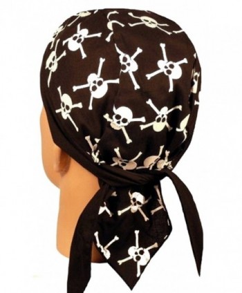 Skull Cap Biker Caps Headwraps Doo Rags - Skull & X Bones GID - C912ELHLRFV