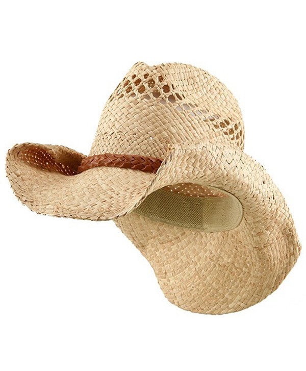 Raffia Hat with Band-Light Brown Band - CB11173800D