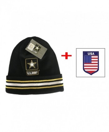 Army United States Logo Beanie Pom Cap Official Merchandise US Military - Black White - CC17XXE07M7