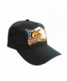 Aesthetinc Patriotic USA American Eagle American Flag Baseball Cap Embroidered - Navy Blue - C211WDGCQ85