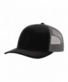 Richardson 112 Mesh Back Trucker Cap Snapback Hat - Black/Charcoal - CI12E6DPELD