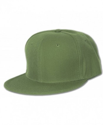 Blank Flat Bill Baseball Hat - Olive - CV112BY30XT