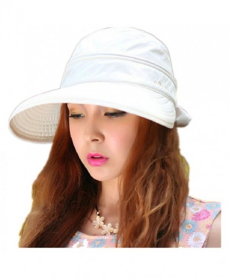 Woman's Baseball caps Fashion Ladies Bowknot Dual Purpose Two USES Hat Sun Visor Summer Beach Hat - White - CT11Y65CRGH